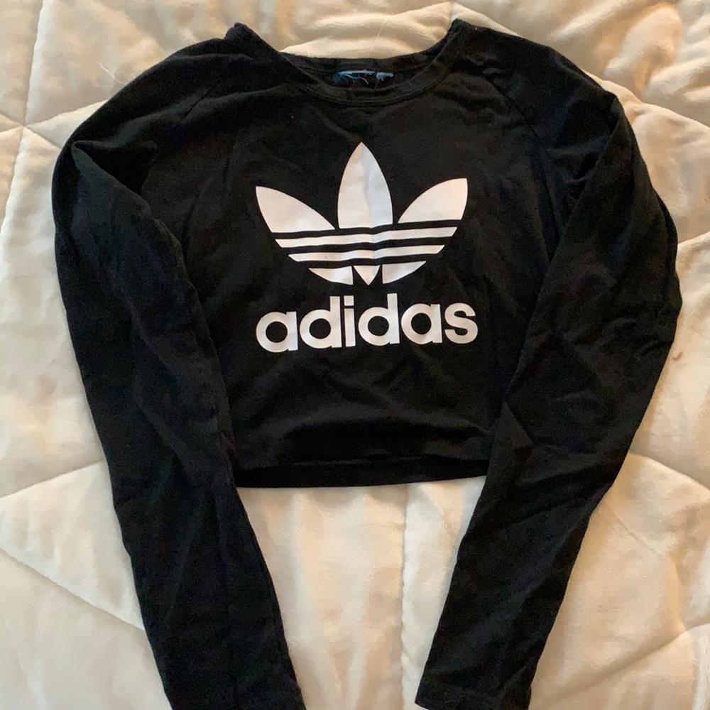 Adidas cropped long sleeve top